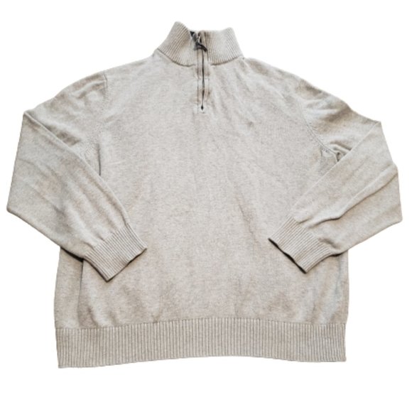 Nautica 1/4 Zip Long Sleeve Sweater Embroidered Logo Gray Men's Large Pre-owned - Picture 1 of 7